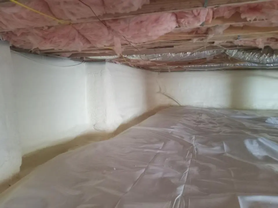Crawl space encapsulation with closed-cell spray foam for Attic Insulation in Gantt